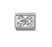 Nomination Composable Classic Number 30 Link with White Stones