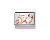 Nomination Composable Classic Number 50 Link in Rose Gold with Stone image