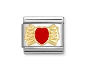 Nomination Composable Classic Link, Heart Bow Red