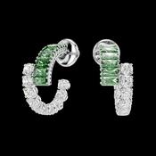 Swarovski Matrix Mixed Cuts Green Hoop Earrings image