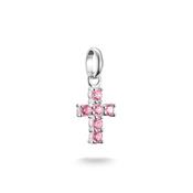 THOMAS SABO Silver Pink Cross Charm Connect image