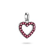 THOMAS SABO Heart With Red Stones Charm Pendant