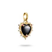 THOMAS SABO Gold Plated Black Vintage Heart With Stones Charm Pendant