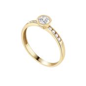 9k Gold Cubic Zirconia Round Dress Ring image