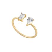 9k Gold Cubic Zirconia Torque Dress Ring image