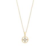 9k Gold Open Circle Cubic Zirconia Star Inset Pendant image