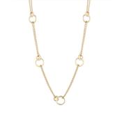 9k Gold Interlocking Circles And Double Chain Necklace image