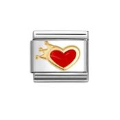 Nomination Composable Classic Link, Red Heart with Crown