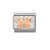 Nomination Composable Classic Link Rose gold Crown with Cubic Zirconia