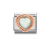 Nomination Classic Composable Heart Link in White Opal