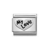 Nomination Composable Classic Link Oxidised Heart My Love image