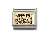 Nomination Composable Classic Link Happy Birthday In Gold