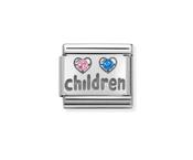 Nomination Composable Classic Link Children Pink in Silver and Stones