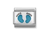 Nomination Composable Classic Link light blue Footprints