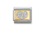 Nomination Composable Classic Link, Heart Plate Glitter