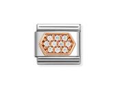 Nomination Composable Classic Link, White CZ Pavé Hexagon