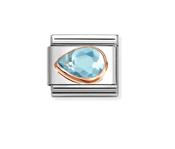 Nomination Composable Classic Link, Light Blue Stone Drop