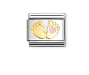 Nomination Composable Classic Link Baby Feet and Pink Heart