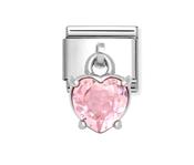 Nomination Composable Classic Link,Pink Heart Cut Stone