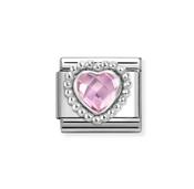 Nomination Composable Classic Link Pink Cubic Zirconia Heart