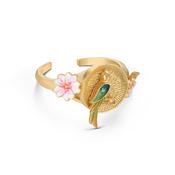 Newbridge Gold Plated Bird With Pink Flower Ring image