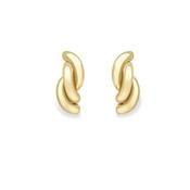 9k Gold Contemporary 3 Row Plain Stud Earrings