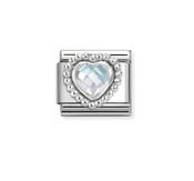 Nomination Composable Classic Link White Cubic Zirconia Heart