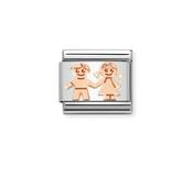 Nomination Composable Classic Link Rose Gold Siblings Holding Hands