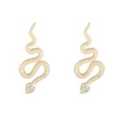 9k Gold Cubic Zirconia Snake Stud Earrings image