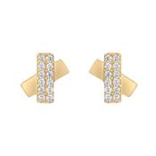 9k Gold Cubic Zirconia X Stud Earrings image