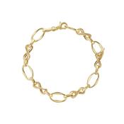 9k Gold Oval And Figaro 8 Link Bracelet image