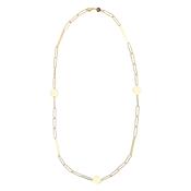 9k Gold Paperchain And Bar And Disc Necklace image