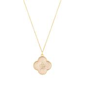 9k Gold White Enamel Cubic Zirconia Pendant image