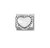 Nomination Composable Classic Link White Raised Heart
