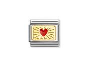 Nomination Composable Classic Link Red Heart with Etched Detail