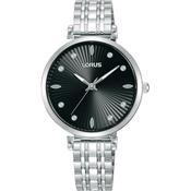 Lorus Quartz Ladies Stainless Steel Black Dial Bracelet Watch image