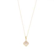 9K Gold Mother of Pearl Clover Pendant image