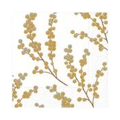 Caspari Berry Branches White &amp;amp; Gold Luncheon Napkins image
