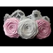 White/Pink Christening/Special Occasion Headband Style 437b image
