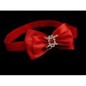 Red Satin Bow Diamanté Buckle Baby Headband Style 373
