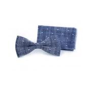 Light Grey First Holy Communion/Special Occasion Bow tie with Pocket Square Style F 7