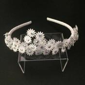 White Communion Headband with Daisy Flowers Style OW-401
