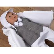 6 PCS CHRISTENING SUIT&amp;JACKET VICTOR GREY