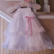 White/Pink Christening Dress Style ANTONINA image