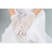 Elegant Lace White First Holy Communion Gloves Style K-91 image