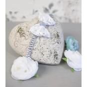 White/Gray Handmade Christening Baby Girl Headband Style TESSA BIS image