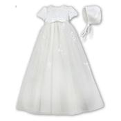 Sarah Louise Baby Girl Ivory Christening Gown &amp; Bonnet Style 001054 image