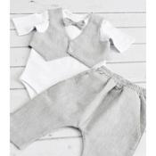 GRAY/WHITE HANDMADE BABY BOY CHRISTENING OUTFIT STYLE CONNOR image