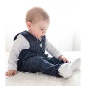 WHITE/NAVY HANDMADE BABY BOY CHRISTENING SUIT STYLE FRAN BIS image