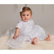 SEVVA WHITE TULLE PRINCESS CHRISTENING DRESS WITH OVERLAY &amp; BONNET STYLE L528 image